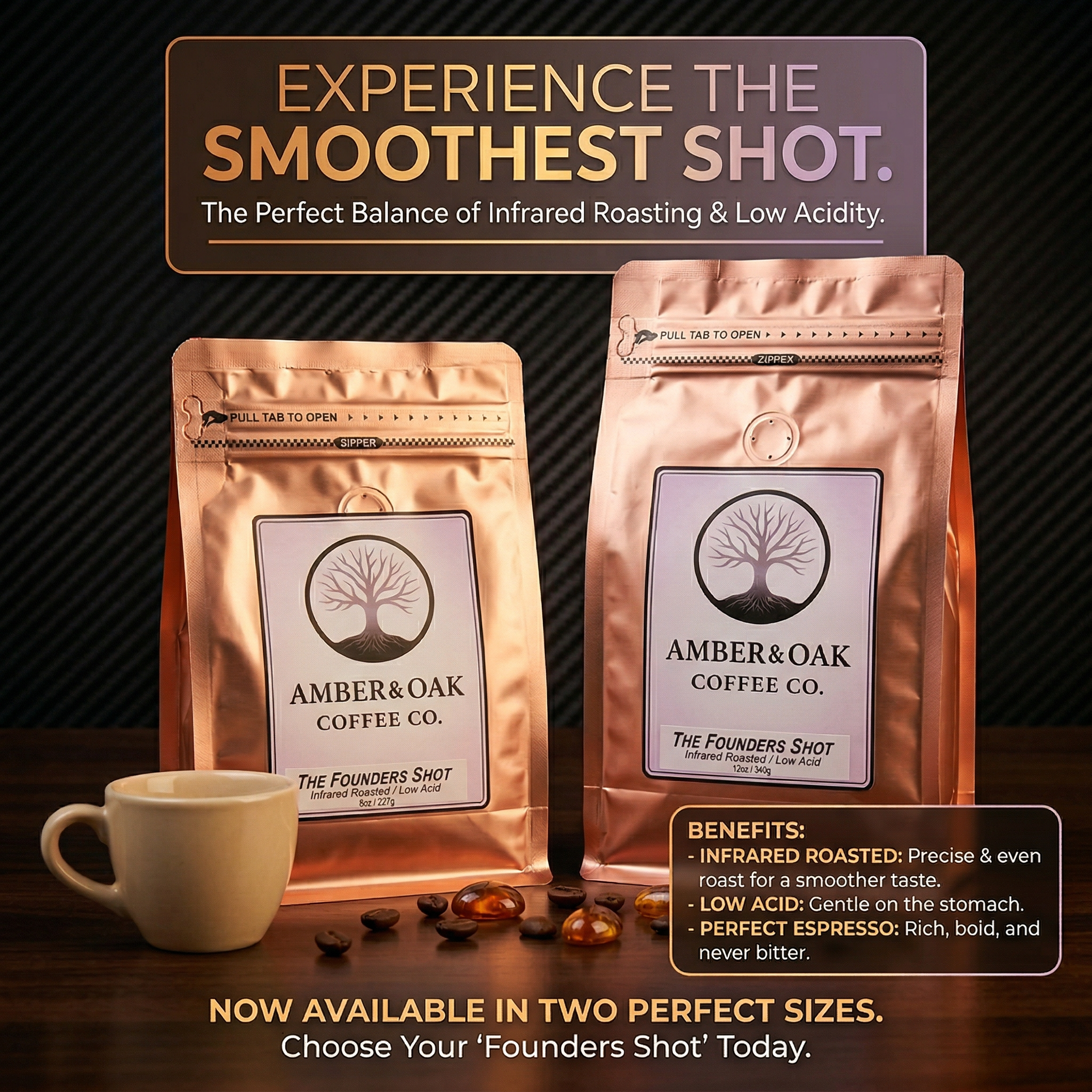 The Founders Shot - Espresso Blend Grounds 12oz