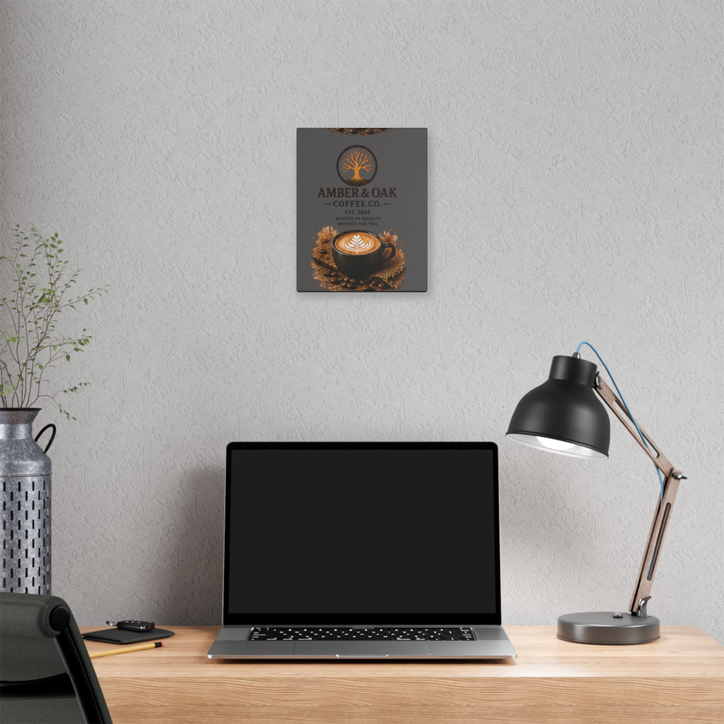 Coffee Shop Canvas — Amber & Oak Coffee Co. Stretched Wall Art