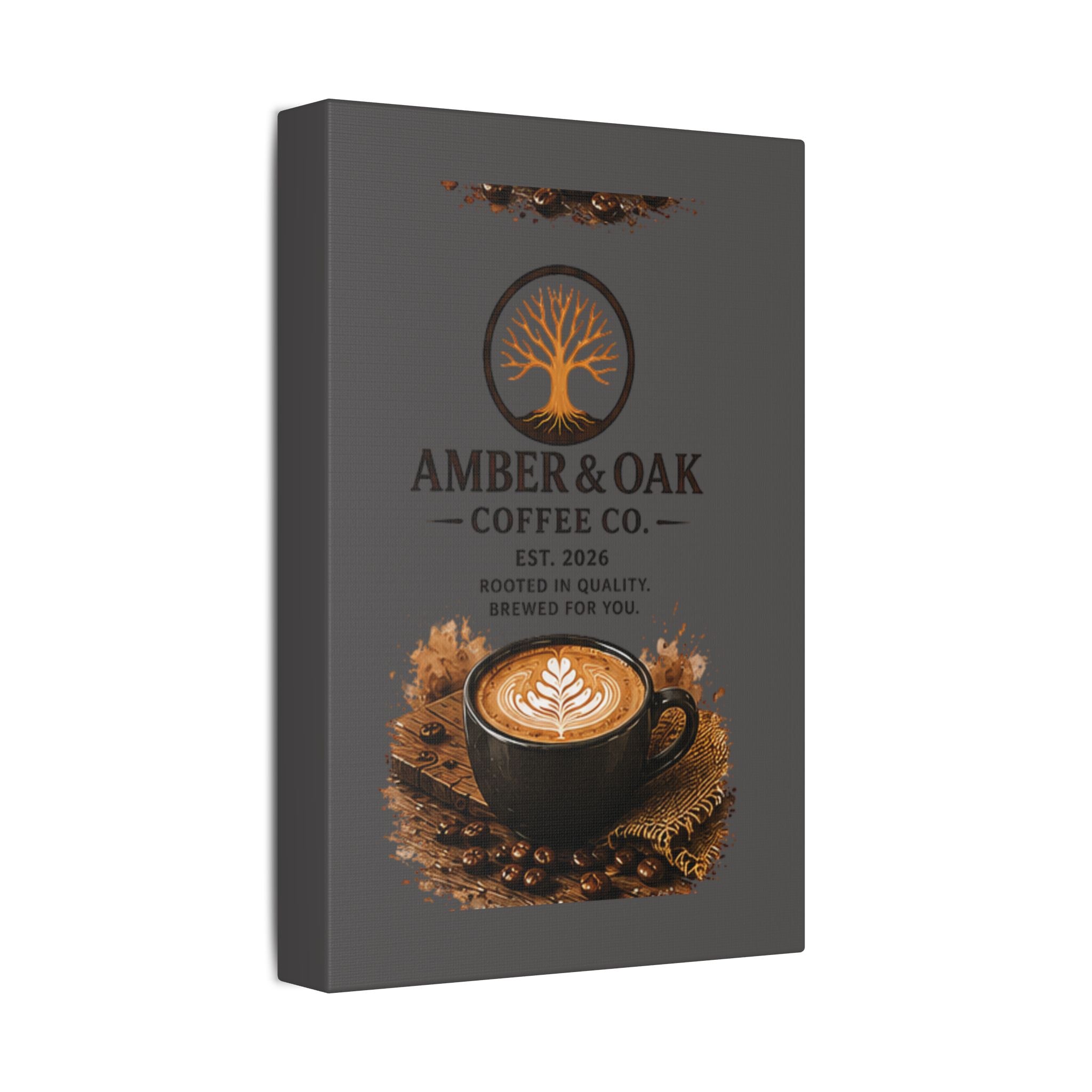 Coffee Shop Canvas — Amber & Oak Coffee Co. Stretched Wall Art