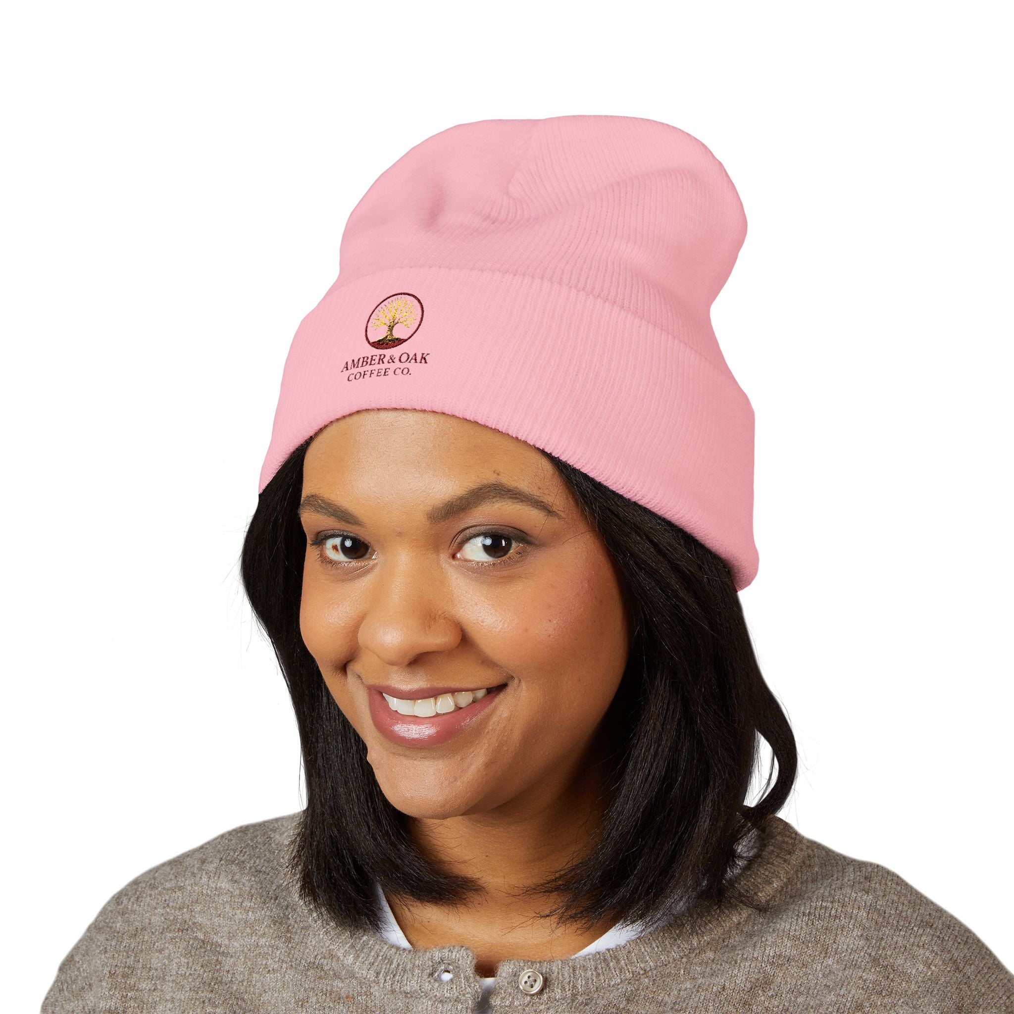 Embroidered Amber & Oak Coffee Co. Classic Cuffed Beanie