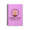 Amber & Oak Coffee Co. Spiral Notebook — Branded Black Journal for Coffee Lovers
