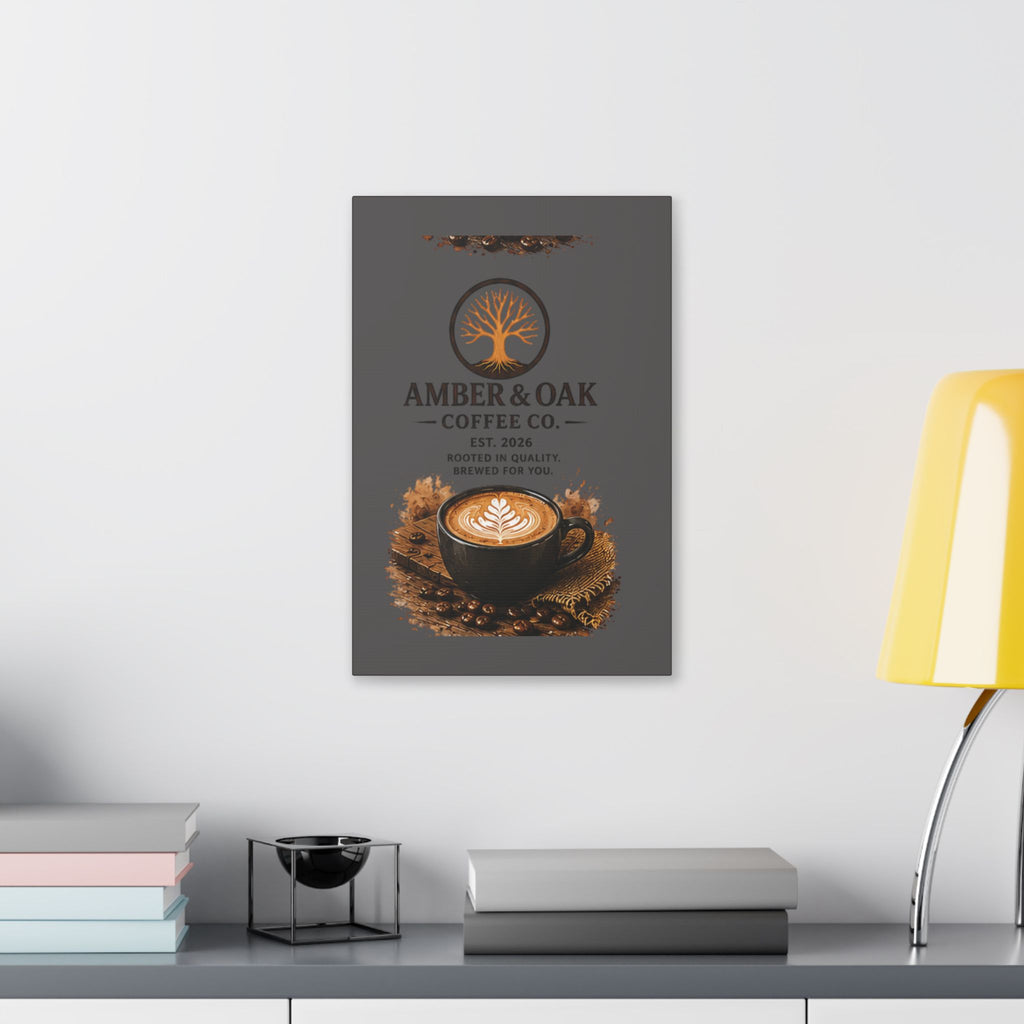 Coffee Shop Canvas — Amber & Oak Coffee Co. Stretched Wall Art