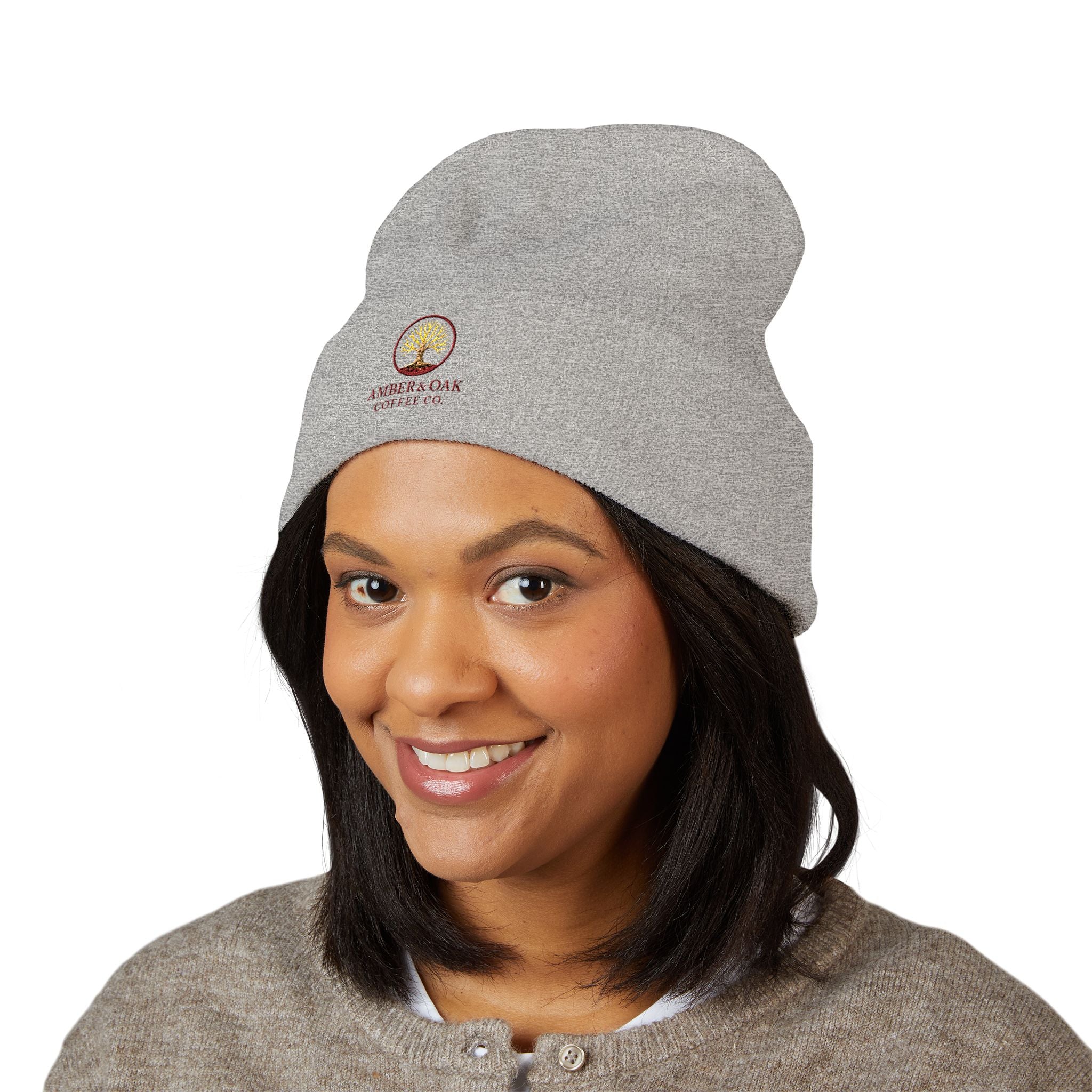 Embroidered Amber & Oak Coffee Co. Classic Cuffed Beanie