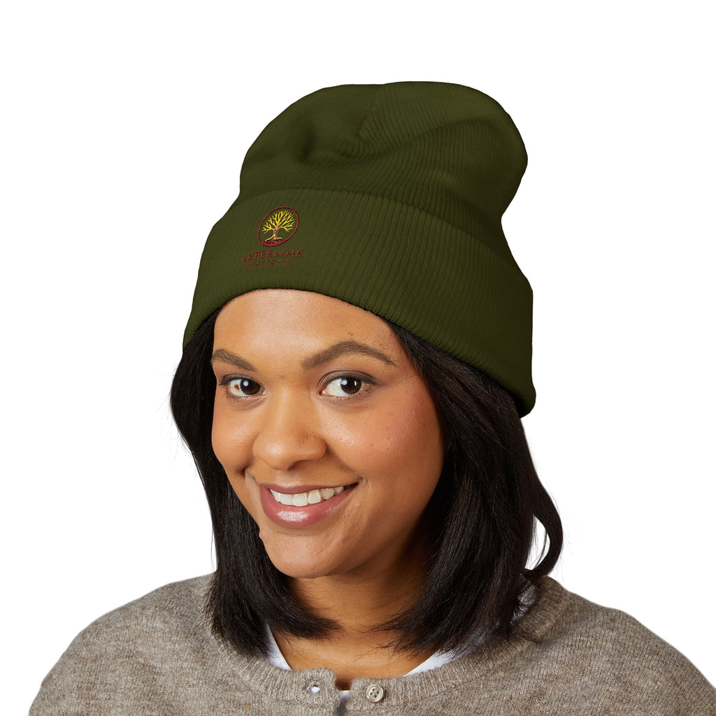 Embroidered Amber & Oak Coffee Co. Classic Cuffed Beanie