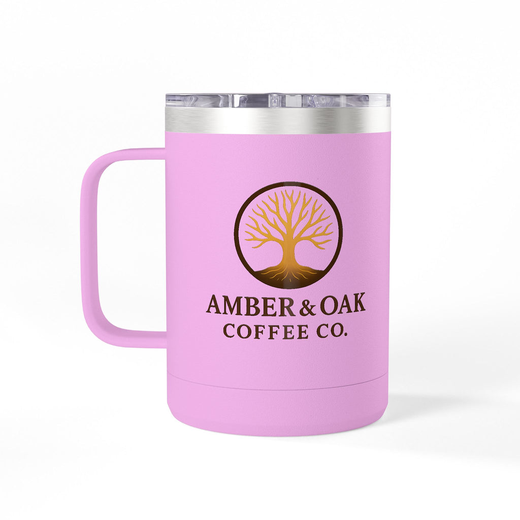 15oz Oak Tree Coffee Tumbler – Rustic Nature Camping Mug