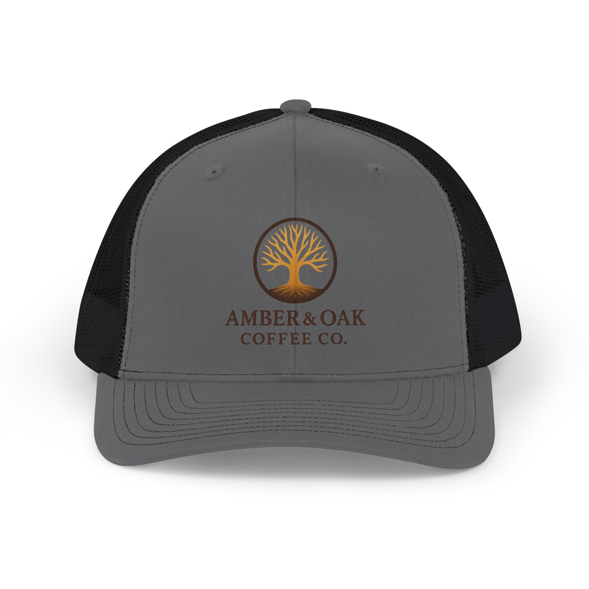 Coffee Logo Trucker Cap — Amber & Oak Coffee Co. Snapback