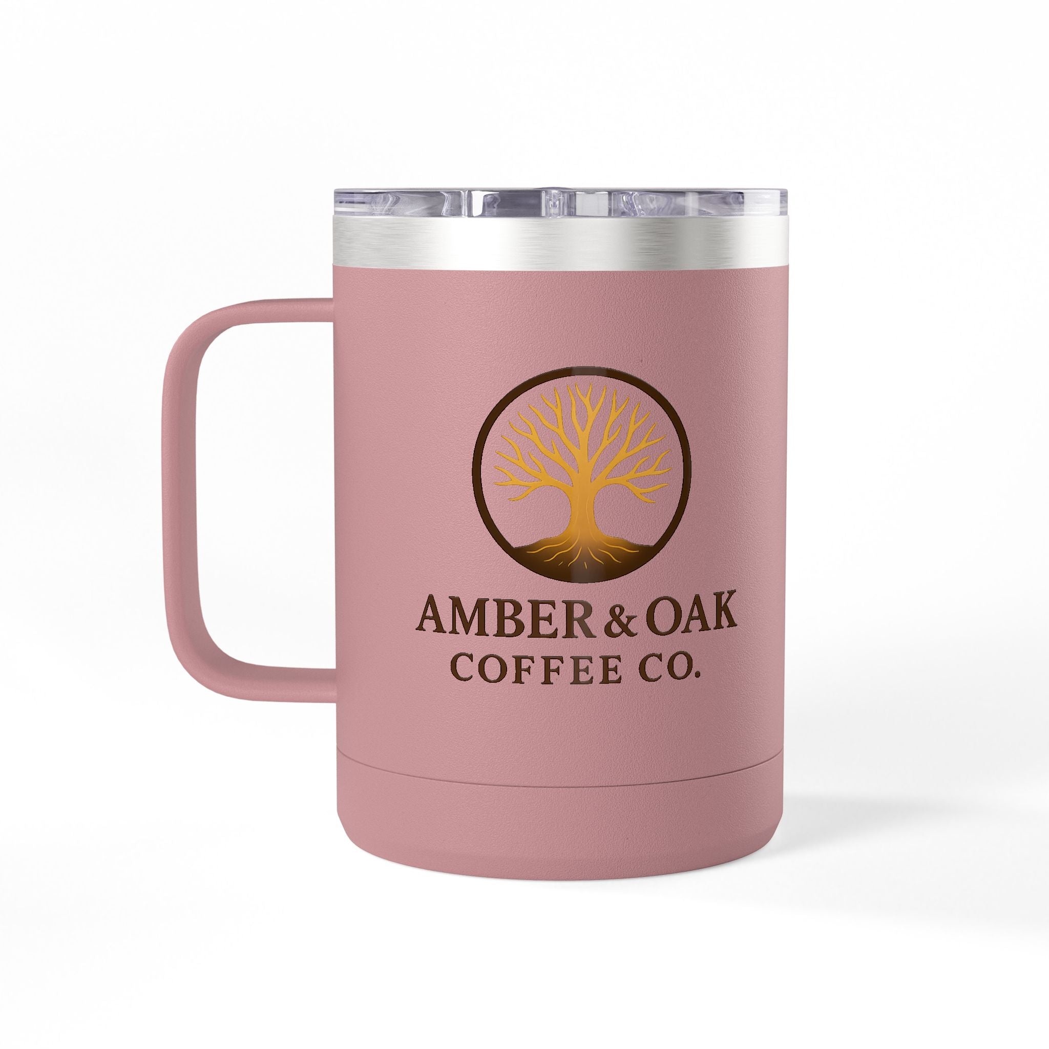 15oz Oak Tree Coffee Tumbler – Rustic Nature Camping Mug