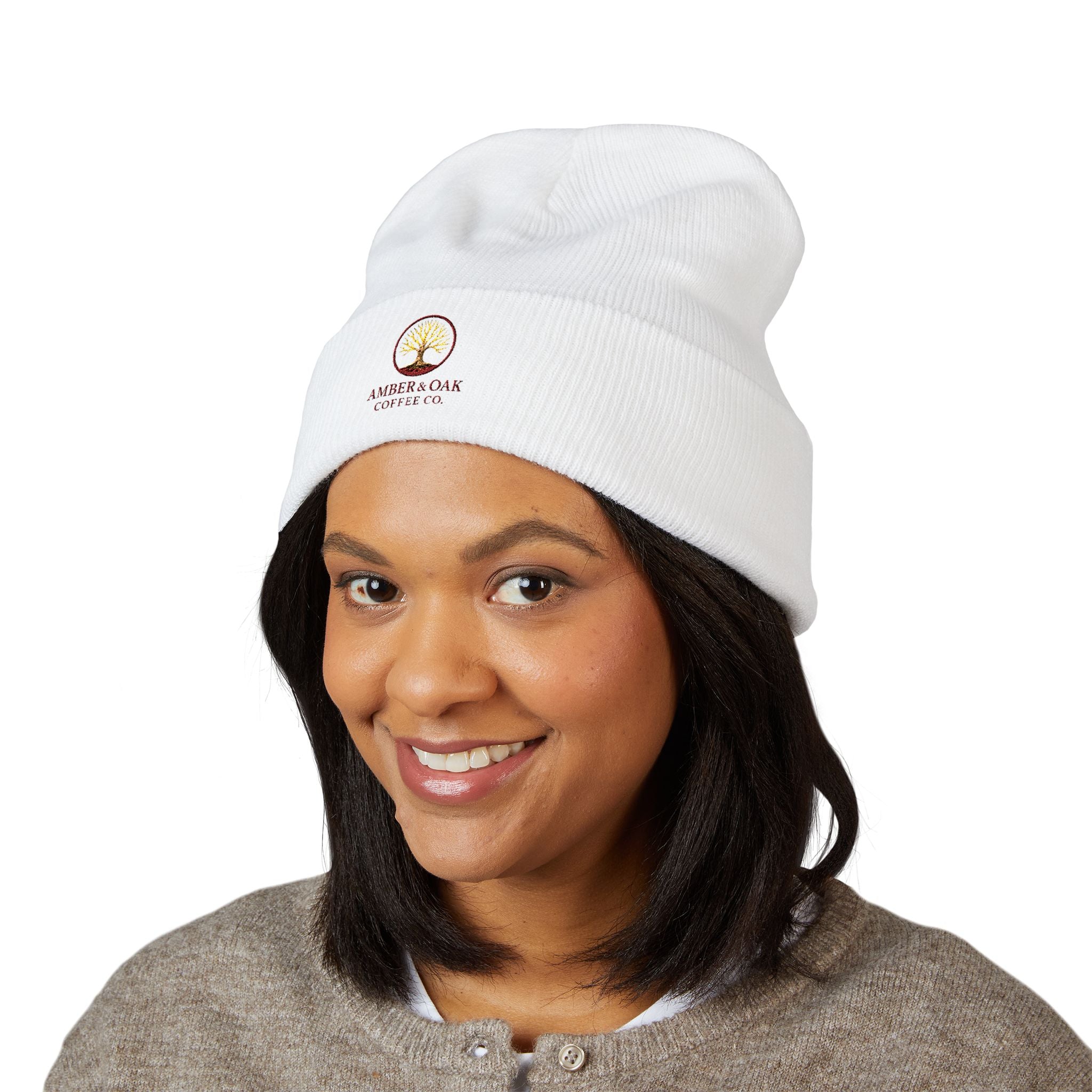 Embroidered Amber & Oak Coffee Co. Classic Cuffed Beanie