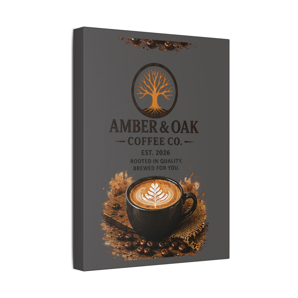 Coffee Shop Canvas — Amber & Oak Coffee Co. Stretched Wall Art