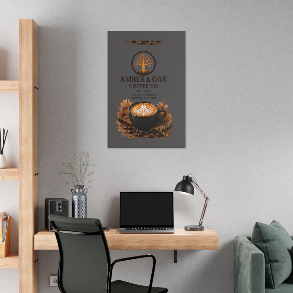 Coffee Shop Canvas — Amber & Oak Coffee Co. Stretched Wall Art