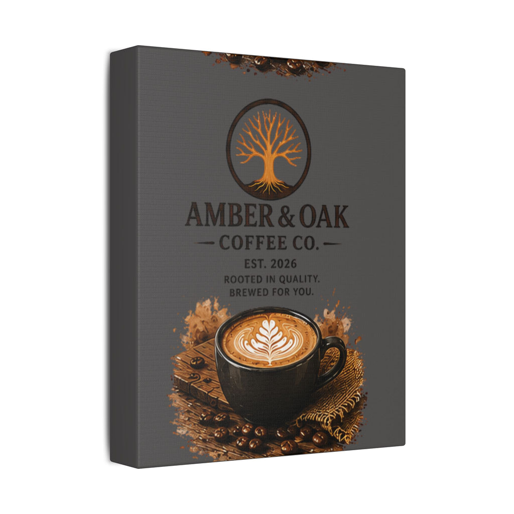 Coffee Shop Canvas — Amber & Oak Coffee Co. Stretched Wall Art