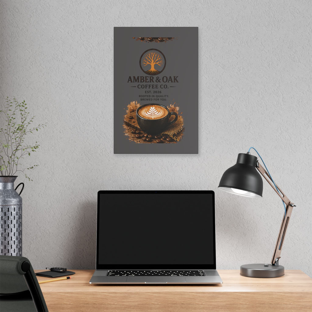 Coffee Shop Canvas — Amber & Oak Coffee Co. Stretched Wall Art