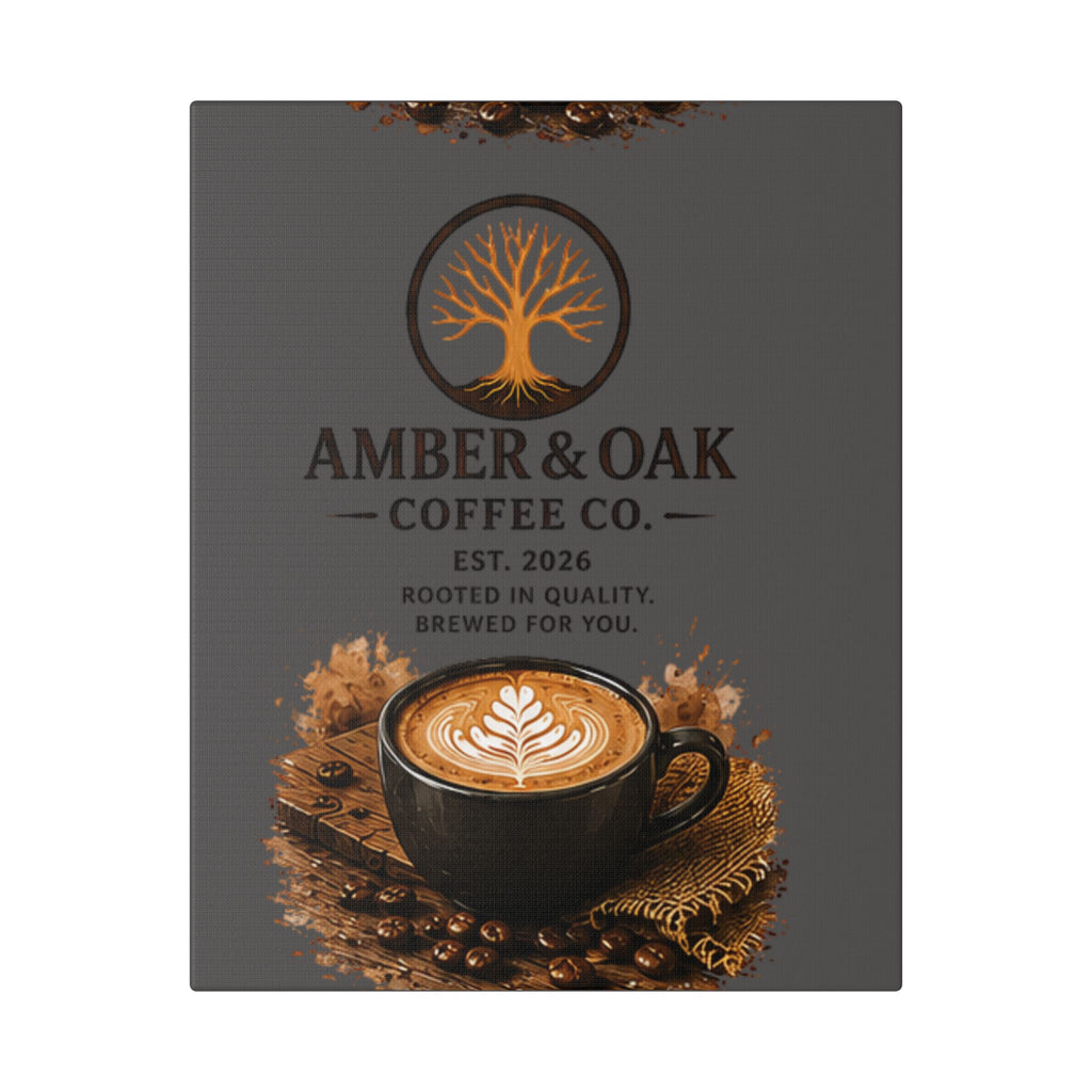 Coffee Shop Canvas — Amber & Oak Coffee Co. Stretched Wall Art