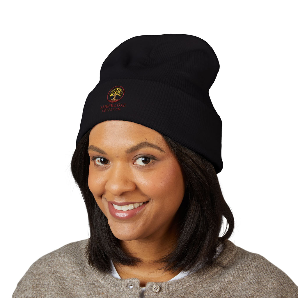 Embroidered Amber & Oak Coffee Co. Classic Cuffed Beanie