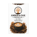 Canvas Art: Amber & Oak Coffee Co. Wall Art — Latte Coffee Shop Sign