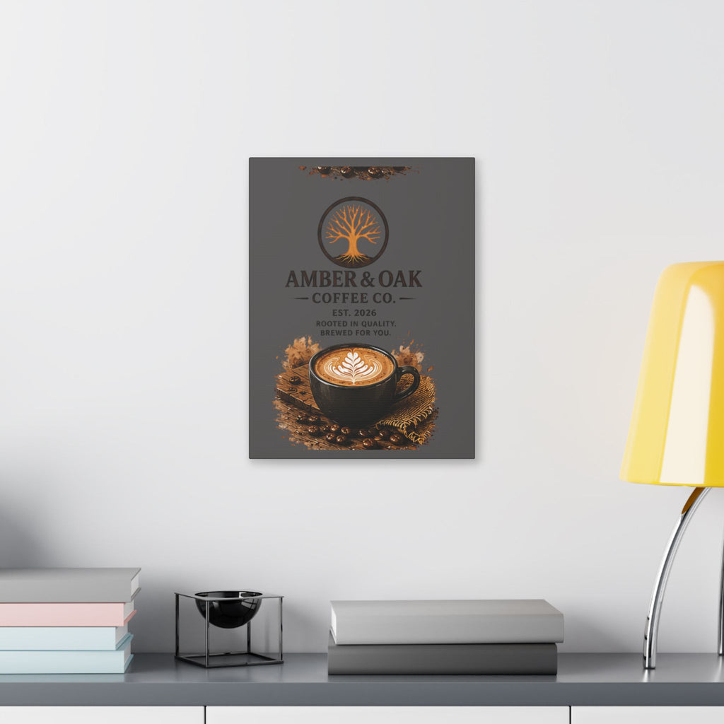Coffee Shop Canvas — Amber & Oak Coffee Co. Stretched Wall Art
