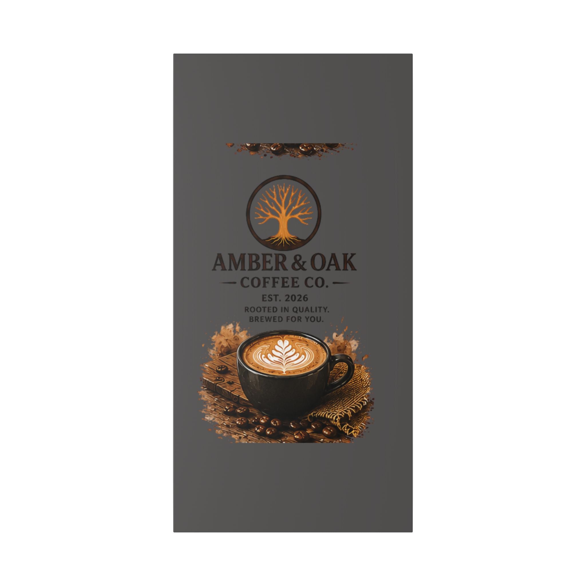 Coffee Shop Canvas — Amber & Oak Coffee Co. Stretched Wall Art