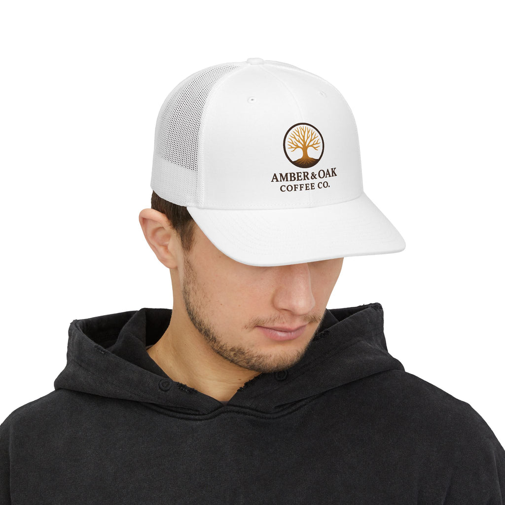 Coffee Logo Trucker Cap — Amber & Oak Coffee Co. Snapback