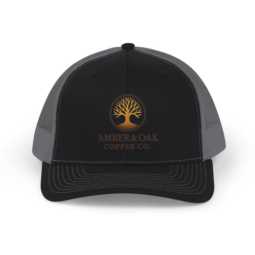 Coffee Logo Trucker Cap — Amber & Oak Coffee Co. Snapback