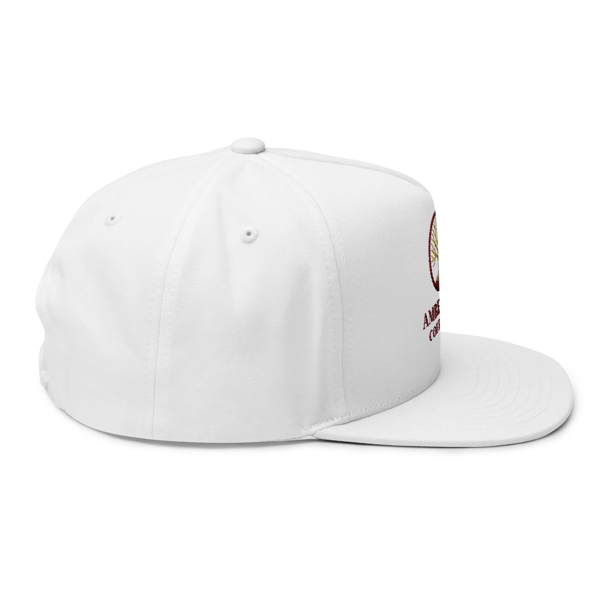 Embroidered Flat Bill Cap — Amber & Oak Coffee Co. Logo