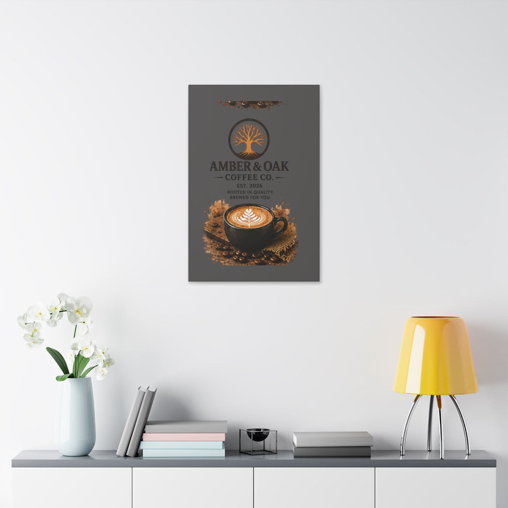 Coffee Shop Canvas — Amber & Oak Coffee Co. Stretched Wall Art
